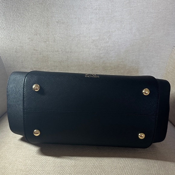 ZAC Zac Posen Elegant Black Satchel with Gold Hardware - Picture 8 of 11